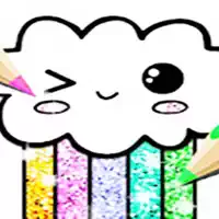 Kawaii Coloring Book Glitter - Кніжка Для Малявання