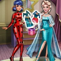 ladybug_and_elsa_dress_up Játékok