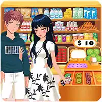 スーパーマーケットの食料品店の女の子