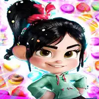 Vanellope Von Schweetz Match 3-Puslespil skærmbillede af spillet