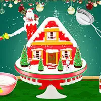 क्रिसमस जिंजरब्रेड हाउस केक