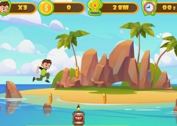 Ben 10: Rennen Rond Het Eiland schermafbeelding van het spel