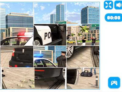Diapositiva De Coche De Policía De Dibujos Animados captura de pantalla del juego