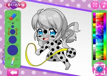 Libretto Da Colorare Della Ragazza Chibi A Pois screenshot del gioco