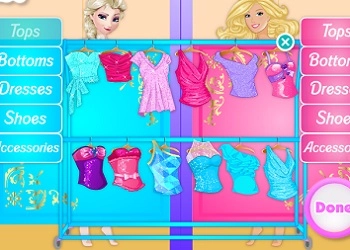 Concurso De Moda: Elsa Vs Barbie captura de pantalla del juego