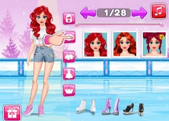 Princess Iceskates Winter Dress Up game screenshot