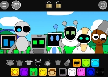 Sprunki Pyramixed But Robot game screenshot