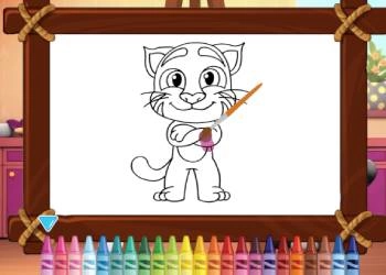 Talking Cat Tom And Angela Coloring game screenshot