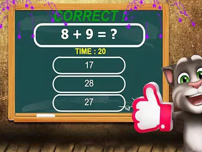 Teste De Matemática Talking Tom captura de tela do jogo